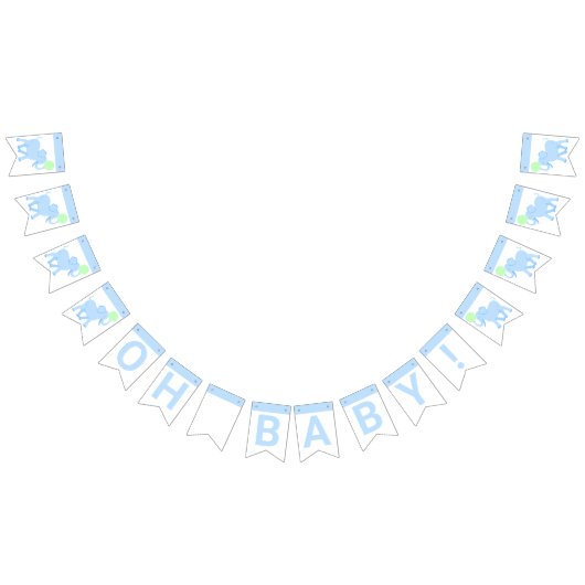 ブルーサーカスかわいい象の赤ちゃんシャワーああベビー バンティングフラッグ (全)