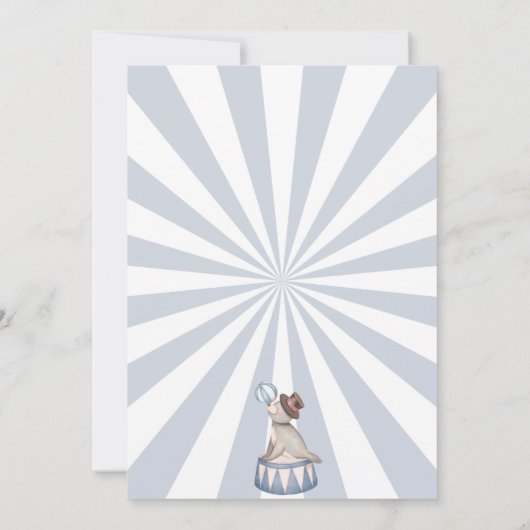 ブルーサーカスバースデーパーティー招待カーニバル 招待状 (裏面)