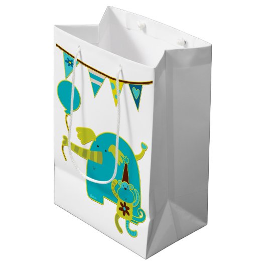 ブルーサーカス誕生日キッド ミディアムペーパーバッグ (正面アングル)