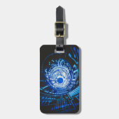 ブルーサーキットボード抽象芸術 ラゲッジタグ (正面縦)