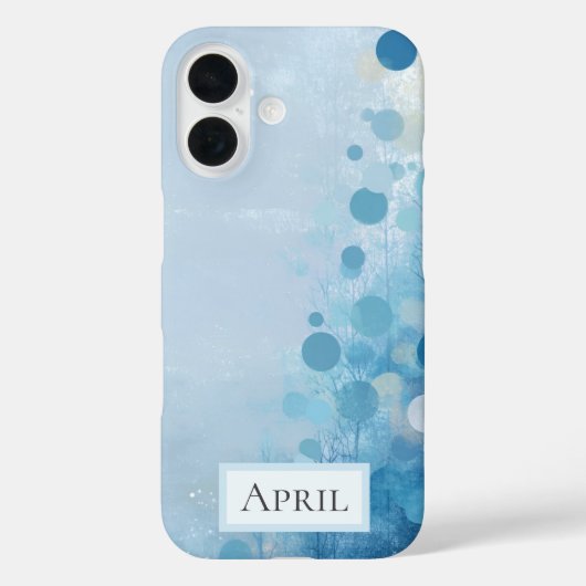 ブルーサークルとツリー柄 Case-Mate iPhoneケース iPhone 16ケース (裏面)