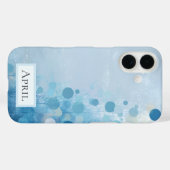 ブルーサークルとツリー柄 Case-Mate iPhoneケース iPhone 16ケース (裏面 (横))