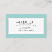 ブルーサークルのカメラロゴ写真の名刺 予約カード (裏面)