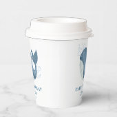 ブルーサークルバブルキュートクジラ子供の誕生日 紙コップ (右)