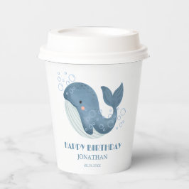 ブルーサークルバブルキュートクジラ子供の誕生日 紙コップ