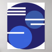 ブルーサークル抽象芸術ポスター ポスター (正面)