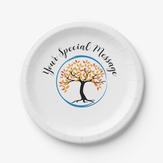 ブルーサークル生存者の木のパーティー ペーパープレート (正面)