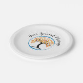 ブルーサークル生存者の木のパーティー ペーパープレート (アングル)