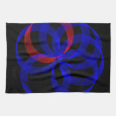 ブルーサークル赤アクセントキッチンタオル キッチンタオル (横)