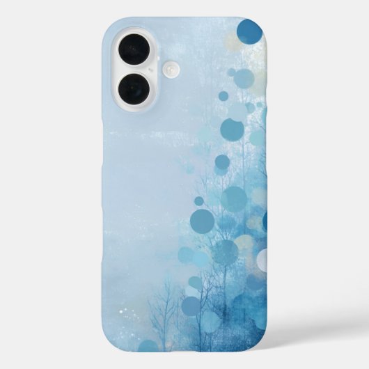 ブルーサークル＆ツリー柄 Case-Mate iPhoneケース iPhone 16ケース (裏面)