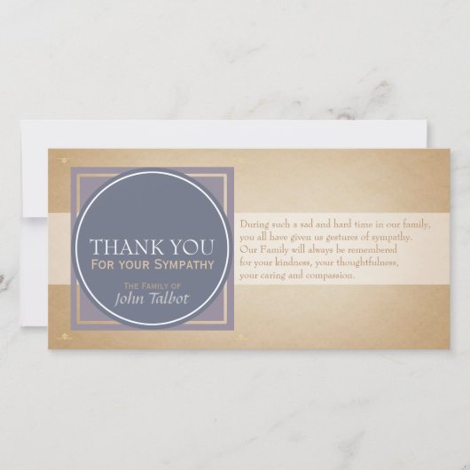 ブルーサークルPスクエアラベル悔やみや弔慰ありがとうP サンキューカード (正面)