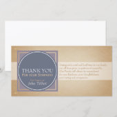 ブルーサークルPスクエアラベル悔やみや弔慰ありがとうP サンキューカード (正面/裏面)