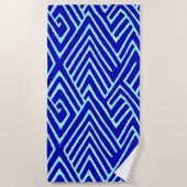 ブルーサーフテーマ抽象芸術幾何学的 ビーチタオル (正面)