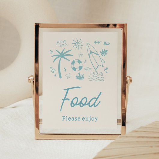 ブルーサーフベビーオンボードベビーシャワーフード ポスター