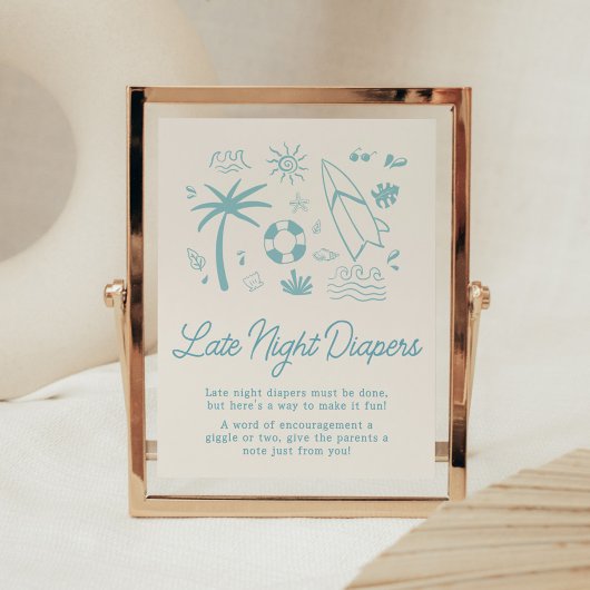 ブルーサーフベビーオンボードレイトナイトおむつ ポスター