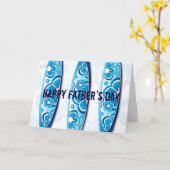 ブルーサーフボードサマービーチ父の日 カード (黄色い花)