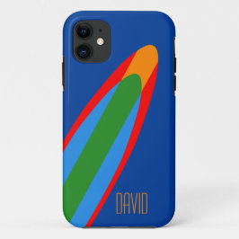 ブルーサーフボードデザイン iPhone サーフィンテーマ 11 ケース