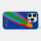 ブルーサーフボードデザインiPhone 15ケース サーフィンテーマ iPhoneケース (裏面横)