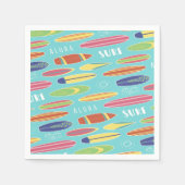 ブルーサーフボードペーパーナプキン スタンダードカクテルナプキン (正面)