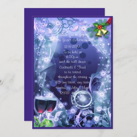 ブルーザクロックストライク12新年のパーティー 招待状 (正面/裏面)