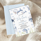 ブルーザシーボーイズ鯨ふくらはぎ赤ちゃんシャワー 招待状
