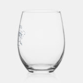 ブルーザセレモニー結婚メントヴィンテージタイポグラフィ ステムなしワイングラス (左)