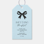 ブルーザノットの弓ブライダルシャワー ギフトタグ (正面)