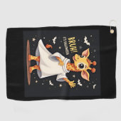 ブルーザハロウィンダブおもしろいビング幽霊キラフェロン ゴルフタオル (横)