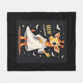 ブルーザハロウィンダブおもしろいビング幽霊キラフェロン フリースブランケット (正面(横))