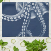 ブルーシアンタコのアート キッチンタオル (折り畳み)