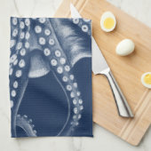 ブルーシアンタコのアート キッチンタオル (四つ折り)