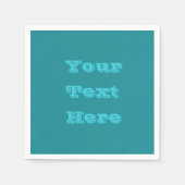 ブルーシアンティール（緑がかった色）ターコイズ春シーズンカ無地のラー スタンダードカクテルナプキン (正面)
