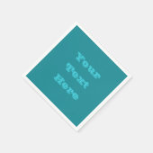 ブルーシアンティール（緑がかった色）ターコイズ春シーズンカ無地のラー スタンダードカクテルナプキン (角)