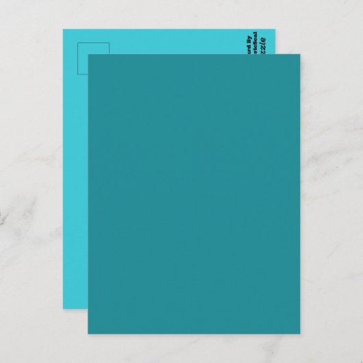ブルーシアンティール(緑がかった色)ターコイズ春シーズンカ無地のラー ポストカード (正面/裏面)