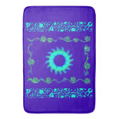 ブルーシアンブルー王室の虹色カラーアートプリント バスマット (正面縦)