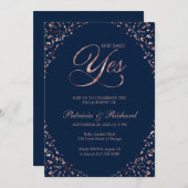 ブルーシィーはYes婚約パーティ招待状 案内状 (正面/裏面)