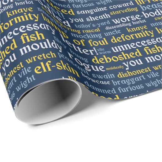 ブルーシェイクスピアおもしろい侮辱クラシック文学 ラッピングペーパー (ロールコーナー)
