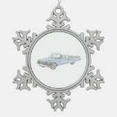 ブルーシェビーインパラコンバーチブルペンシルスケッチ スノーフレークピューターオーナメント (正面)