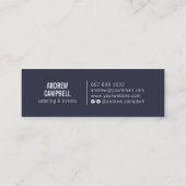 ブルーシェフモダンミニマリストフォークケータリングロゴ スキニー名刺 (裏面)