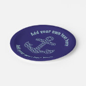 ブルーシェブロンいかり航海のカスタム文字 ペーパープレート (アングル)