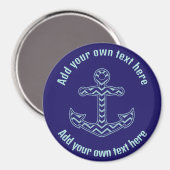 ブルーシェブロンいかり航海のカスタム文字 マグネット (正面/裏面)