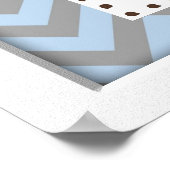 ブルーシェブロンゾウ子供部屋ウォールアート ポスター (角)