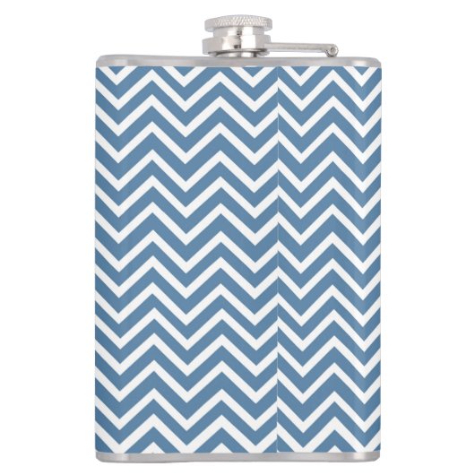 ブルーシェブロンパーソナライズされたフラスコ フラスク (裏面)