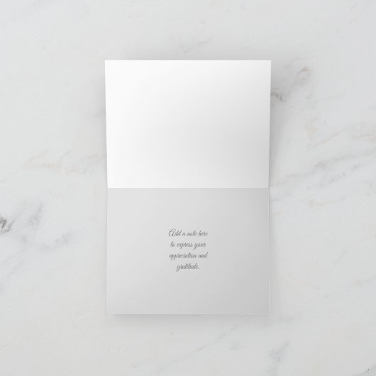 ブルーシェブロンパーソナライズされた折り曲げサンキューカード サンキューカード (内部)