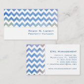 ブルーシェブロンモダンミニマル 名刺 (正面/裏面)