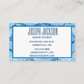 ブルーシェブロン髪マスターカラーリスト名刺 名刺 (裏面)