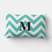 ブルーシェブロン（モノグラム） ランバークッション (正面)