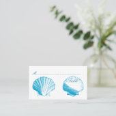ブルーシェルウェディングレセプションシーティングカード プレイスカード (スタンド正面)