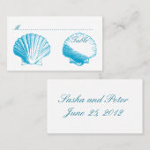 ブルーシェルウェディングレセプションシーティングカード プレイスカード (正面/裏面)