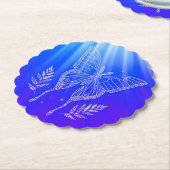 ブルーシェルコースター銀蝶 ペーパーコースター (アングル)